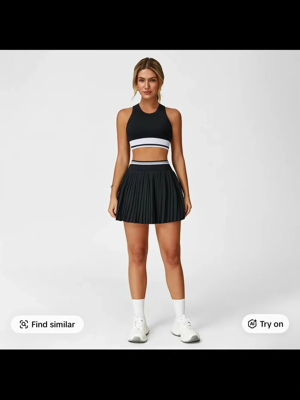 ALO Yoga Pink Pleated Skirt with White Waistband